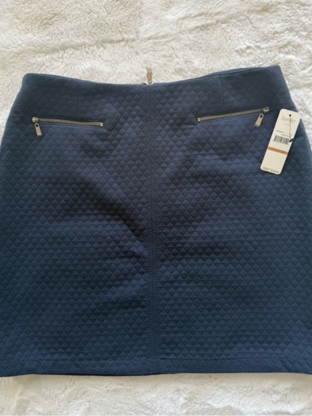 Laundry By Shelli Segal Dark Blue Quilted Mini Skirt